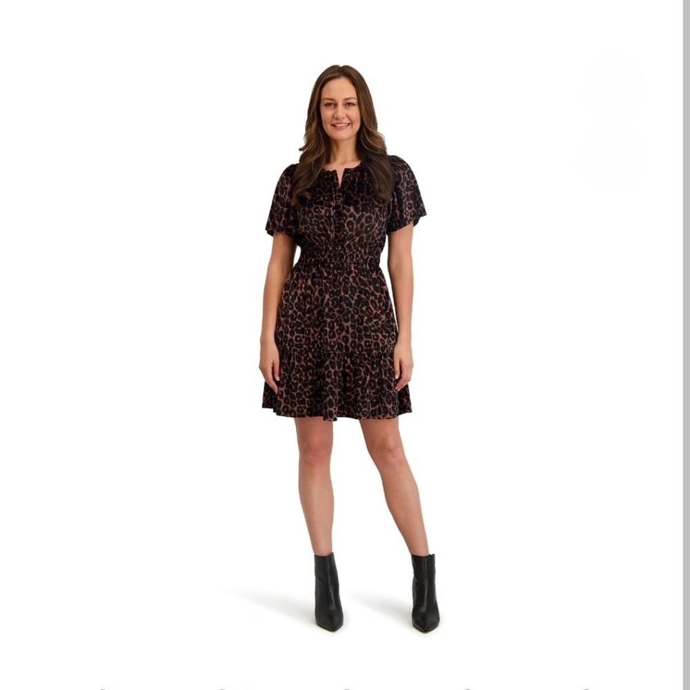 French Connection Black and Brown Mini Dress